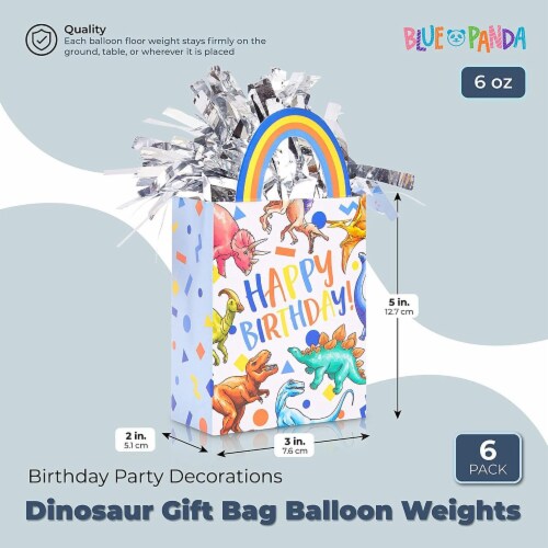 Dinosaur Gift Bag Balloon Weights, Birthday Party Decorations (6 oz, 6 Pack) Perspective: back