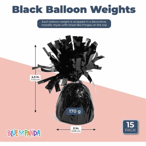 Black Balloon Weights for Birthday Party Decorations (6 oz, 4.5 In, 15 Pack) Perspective: back