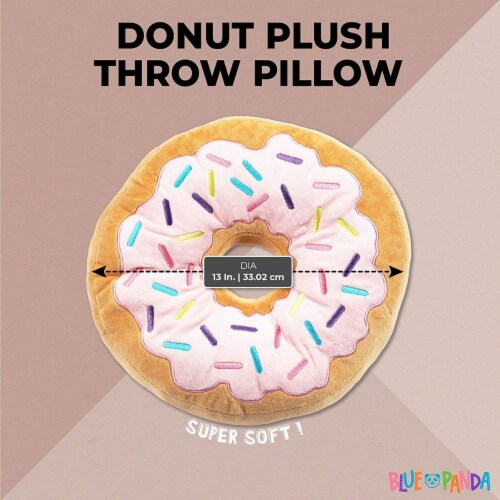 Blue Donut with Sprinkles Plush Novelty Decorative Pillow. BRAND NEW WITH  TAGS