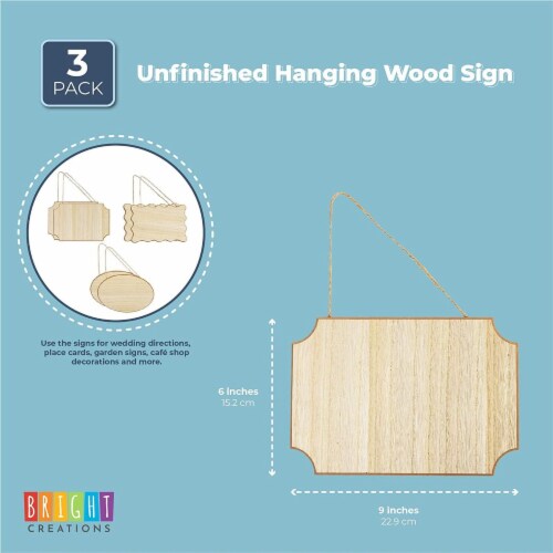 Unfinished Hanging Wood Signs for Crafts 9 x 6 x 0.25 in 3