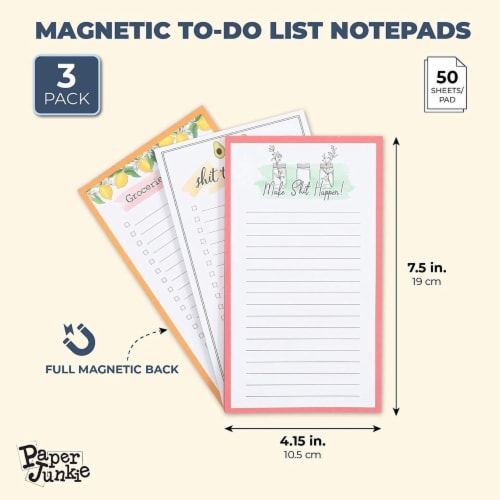 Magnetic to do list notepads grocery lists for fridge 4 25 x 7 5 in