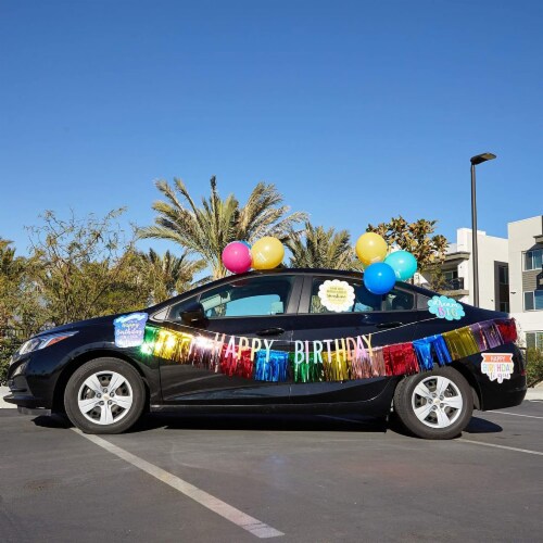 Happy Birthday Rainbow Car Decorations for Parade Balloons