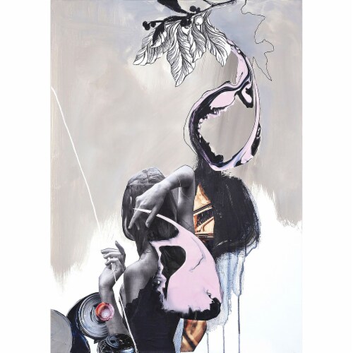 Pink Fluence 2 By Design Fabrikken 22 X30 , Print On Canvas, Ready To Hang Perspective: back