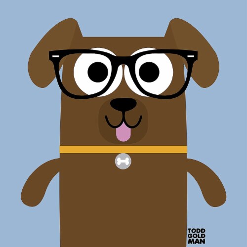 Bow Wow Labrador By Todd Art 18 X18 , Print On Canvas, Ready To Hang Perspective: back