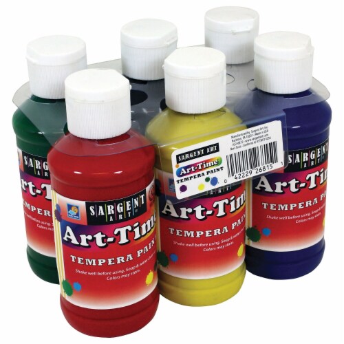 Sargent Art Art-Time Tempera Paint Assorted Colors 6 Bottles Per Set 2 Sets (SAR226815-2) Perspective: back