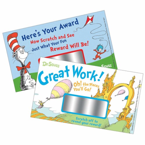 Eureka Dr. Seuss Scratch Off Rewards 3.5  x 6  Assorted 24 Per Pack 6 Packs (EU-844209-6) Perspective: back