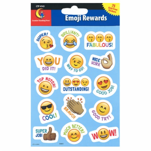 Creative Teaching Press Emoji Fun Reward Stickers 75/Pack 6 Packs (CTP4143-6) Perspective: back