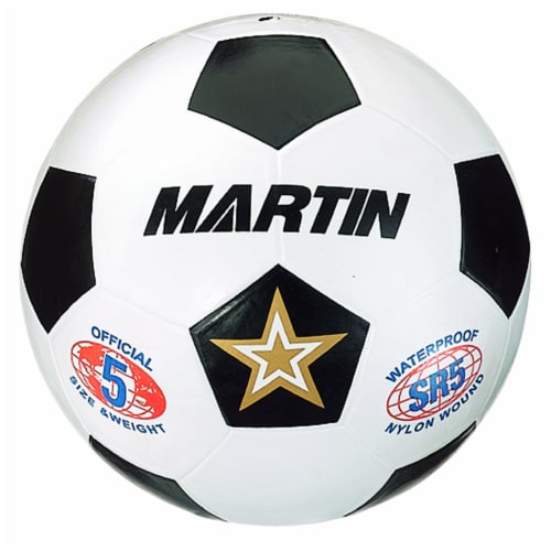 Dick Martin Sports MASSR5W-3 White Soccer Ball Rubber Nylon Wound, Size 5 - 3 Each Perspective: back