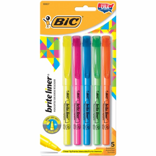 BIC® Brite Liner Chisel TIp Highlighters - Assorted Perspective: back