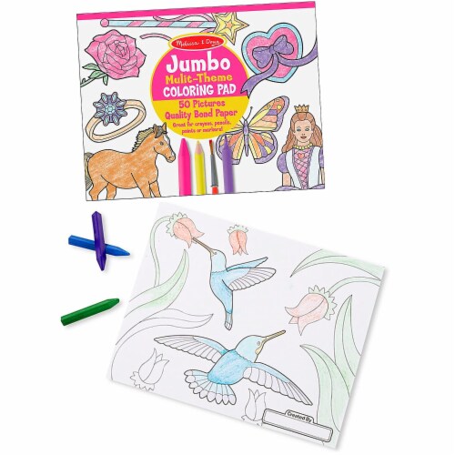 Melissa & Doug Jumbo MultiTheme Coloring Pad 11 x 14 Pink LCI42256, 1