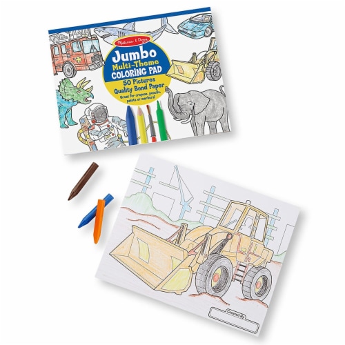 Melissa & Doug Jumbo MultiTheme Coloring Pad PreK+ Pack of 6 (LCI4226