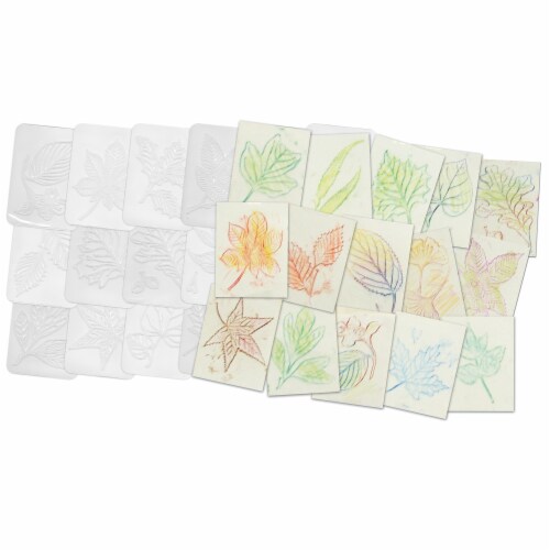 Roylco® Leaf Rubbing Plates, 16 Per Pack, 2 Packs Perspective: back