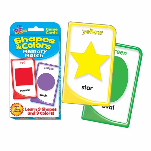 Trend Enterprises TREND Shapes and Colors Memory Match Challenge Cards 6 Packs (T-24007-6) Perspective: back