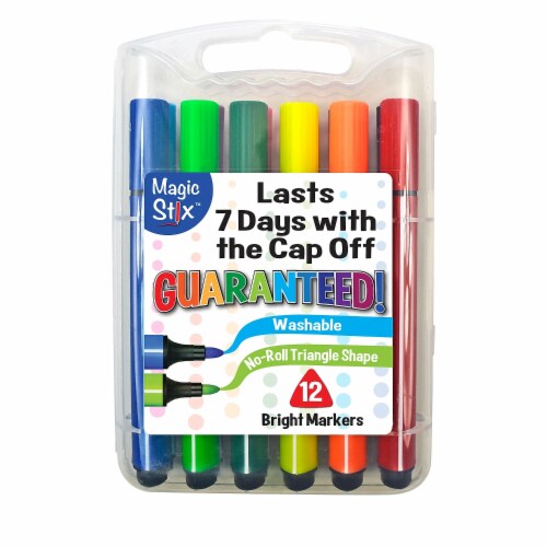 The Pencil Grip Magic Stix Triangular Markers Bullet Tip 12 Colors Per Pack 6 Packs (TPG395-6 Perspective: back