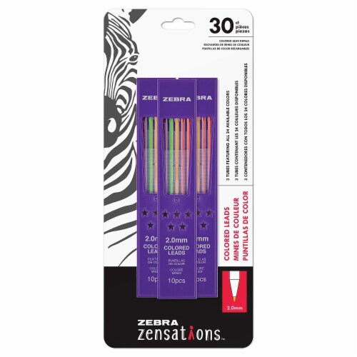 Zebra Zensations Mechanical Colored Pencil Lead Refill Assorted Colors  2.0mm 30 Per Pack 3, 1 - Kroger