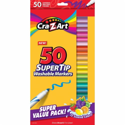 Cra-Z-Art Washable Super Tip Markers 50 Assorted Colors 12 Scented 2 Packs  (CZA01328WM14-2), 1 - Harris Teeter