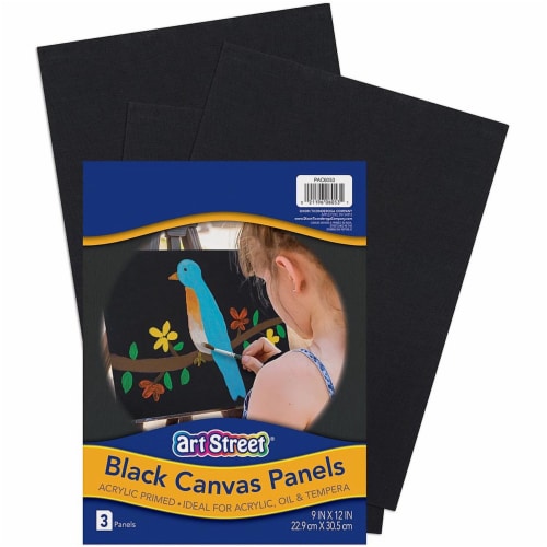 Art Street Canvas Panels Black 9  x 12  3 Per Pack 2 Packs (PACAC6053-2) Perspective: back