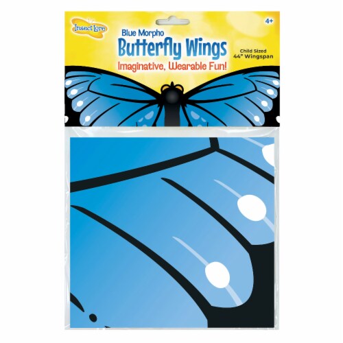 Insect Lore Dress-Up Morpho Butterfly Wings, Blue, Pack of 3 Perspective: back