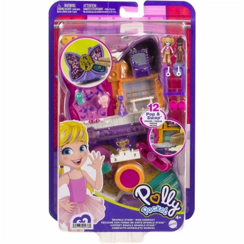 Polly Pocket Sparkle Stage Bow Compact Perspective: back