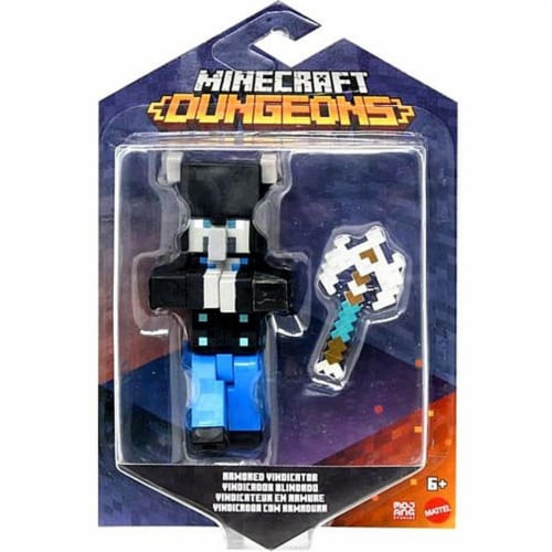 Mattel Minecraft Dungeons Armored Vindicator 4 Inch Action Figure Perspective: back