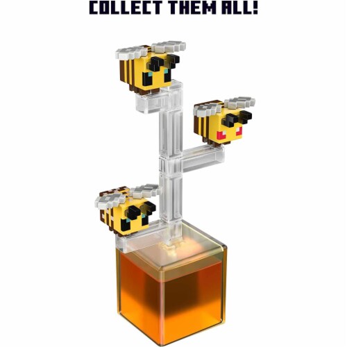 Mattel Minecraft Bees Action Figure, 3.25-in, with 1 Build-a-Portal Piece & 1 Accessory Perspective: back