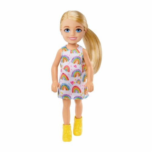 Mattel Barbie® Chelsea Blonde Hair Rainbow Dress Doll Perspective: back
