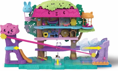 Mattel Polly Pocket™ Pollyville™ Pet Adventure Treehouse Playset Perspective: back
