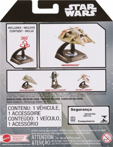 Mattel® Hot Wheels® Star Wars™ Snow Speeder™ Toy Ship Perspective: back