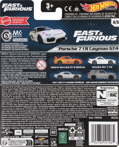 Mattel® Hot Wheel® Porsche 718 Cayman GT4 Toy Car Perspective: back
