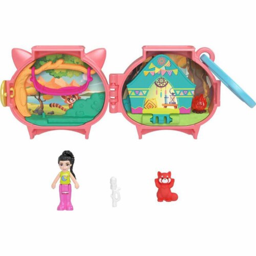 Polly Pocket Pet Connects Red Panda Compact Playset Perspective: back