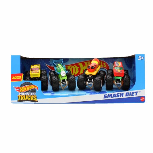 Hot Wheels Monster Trucks 1: 64, 4 Pack (Style Chosen at Random) Perspective: back