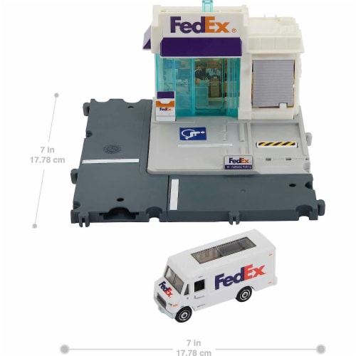 Matchbox Action Drivers Fedex Package Center Playset Perspective: back