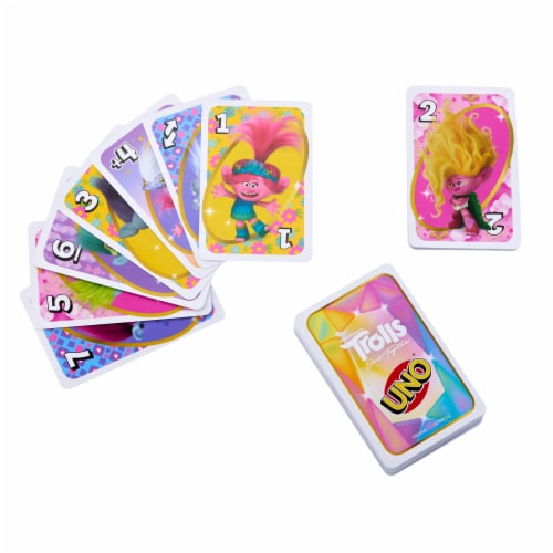 Mattel Trolls 3 Uno Game Perspective: back