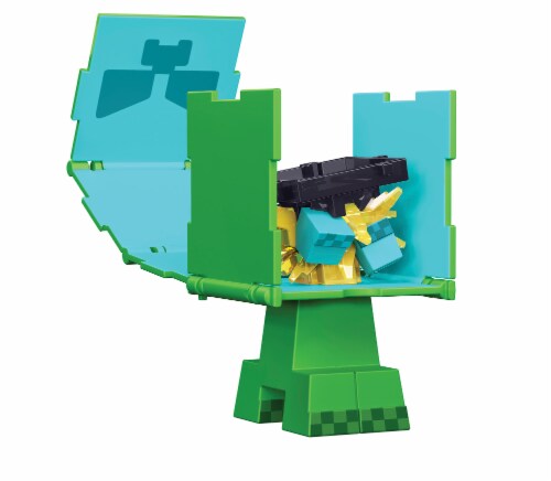 Minecraft Flippin Figs™ Creeper Charged Creeper Action Figure Perspective: back