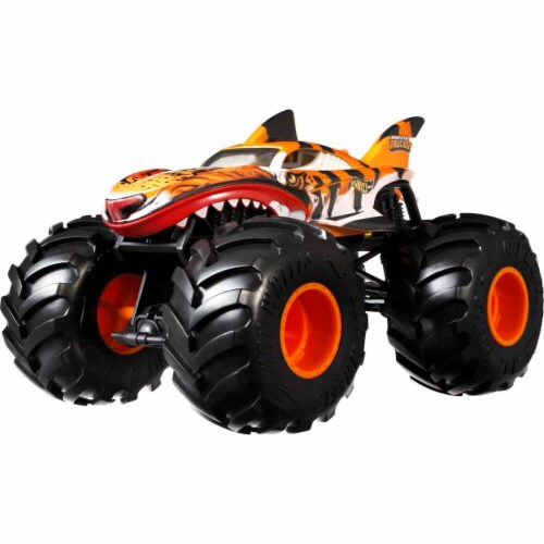 Mattel HWG91 Hot Wheels Monster Trucks Oversized Monster Truck - Shark Tiger Perspective: back
