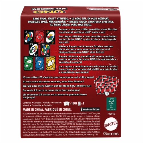 Mattel UNO Show em No Mercy™ Card Game Perspective: back