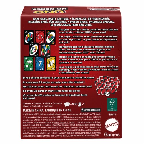 Mattel UNO Show em No Mercy™ Card Game Perspective: back