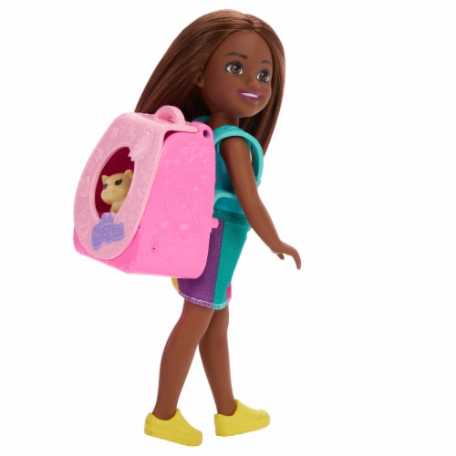 Mattel​Barbie® Family & Friends™ Playtime Kitty Backpack Brunette Chelsea Doll Perspective: back