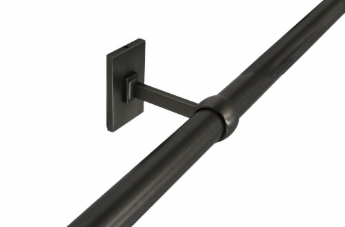 Linen Avenue Single Rod Decorative Bracket Rectangle, 2 Pack Antique Silver Perspective: back