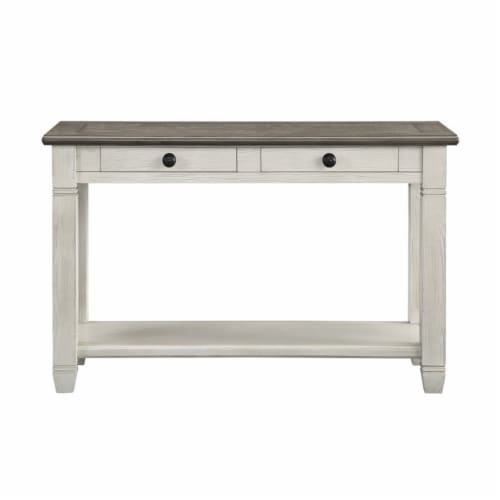 Lexicon Granby Wood 2 Drawer Console Table in Antique White Perspective: back