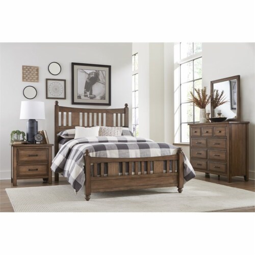 Lexicon Brevard 2 Drawer Wood Nightstand in Brown Perspective: back
