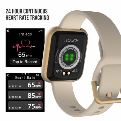 iTouch Air 3 Smartwatch: Silver Case with White Perforated Strap 40mm Perspective: back