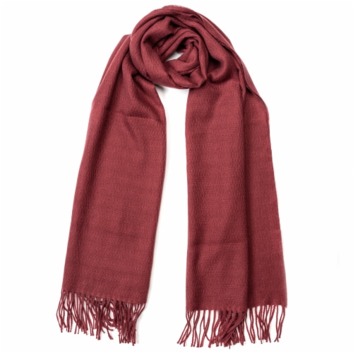 Collection 18 Solid Feather Soft Oblong Scarf - Red Perspective: back