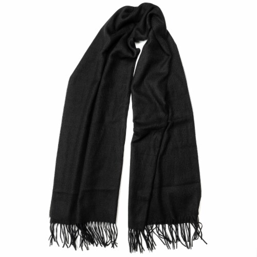 Collection 18 Solid Feather Soft Oblong Scarf - Black Perspective: back