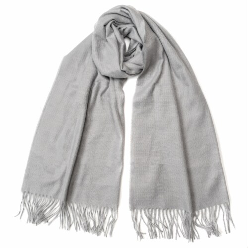 Collection 18 Solid Feather Soft Oblong Scarf - Gray Perspective: back