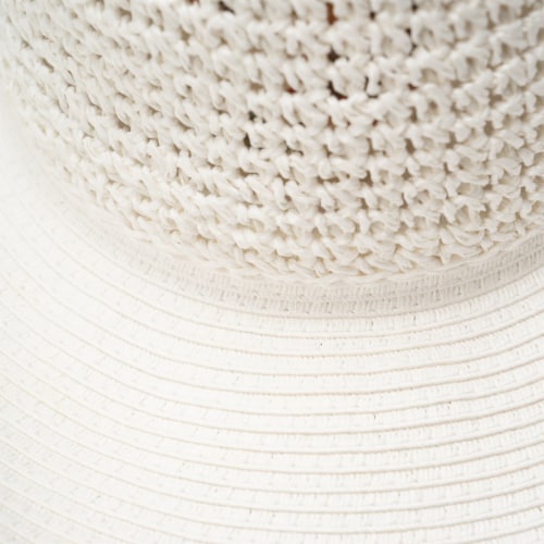 Collection 18 Straw Cowboy Hat - White Perspective: back
