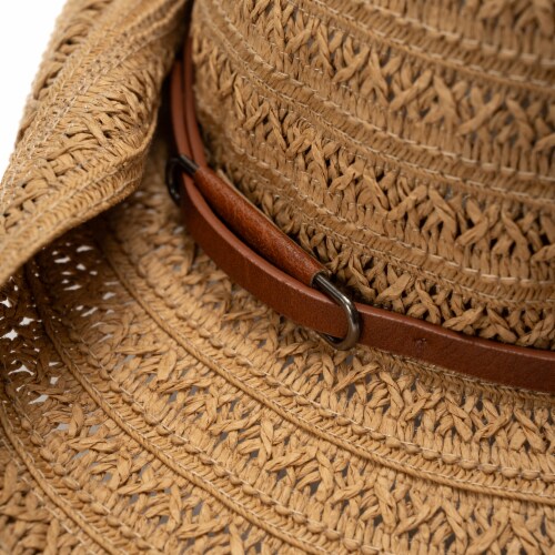 Collection 18 Open Weave Cowgirl Hat - Tan Perspective: back