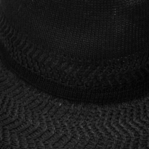 Collection 18 Textured Knit Panama Hat - Black Perspective: back