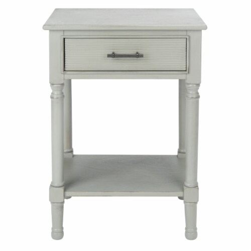 SAFAVIEH Ryder 1-Drawer Accent Table Distressed / Grey Perspective: back