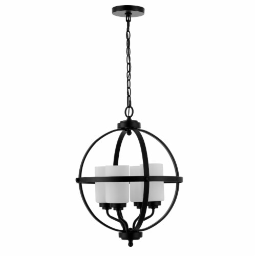 SAFAVIEH Forler 4 Light 17 Inch Pendant | Black | Perspective: back